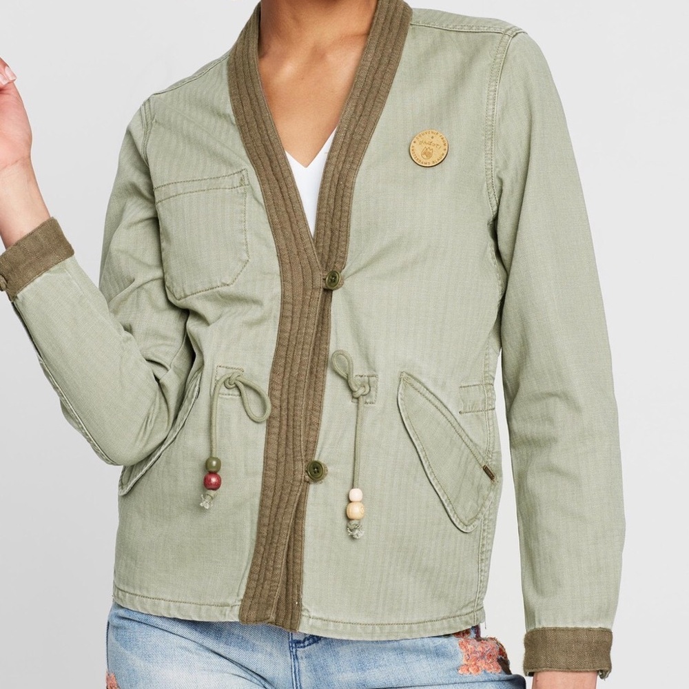 NWOT Maison Scotch & Soda Kimono Detail Military Jacket Green Small Chore Barn